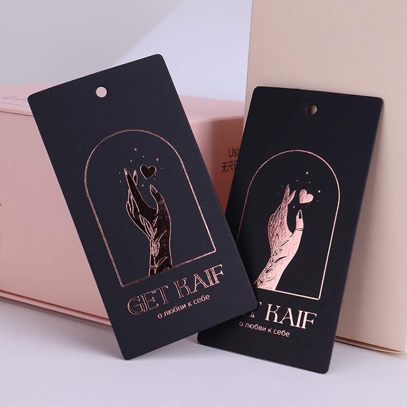 Luxury Bags And Shoes - Custom 800gsm Black Cardstock Rose Gold