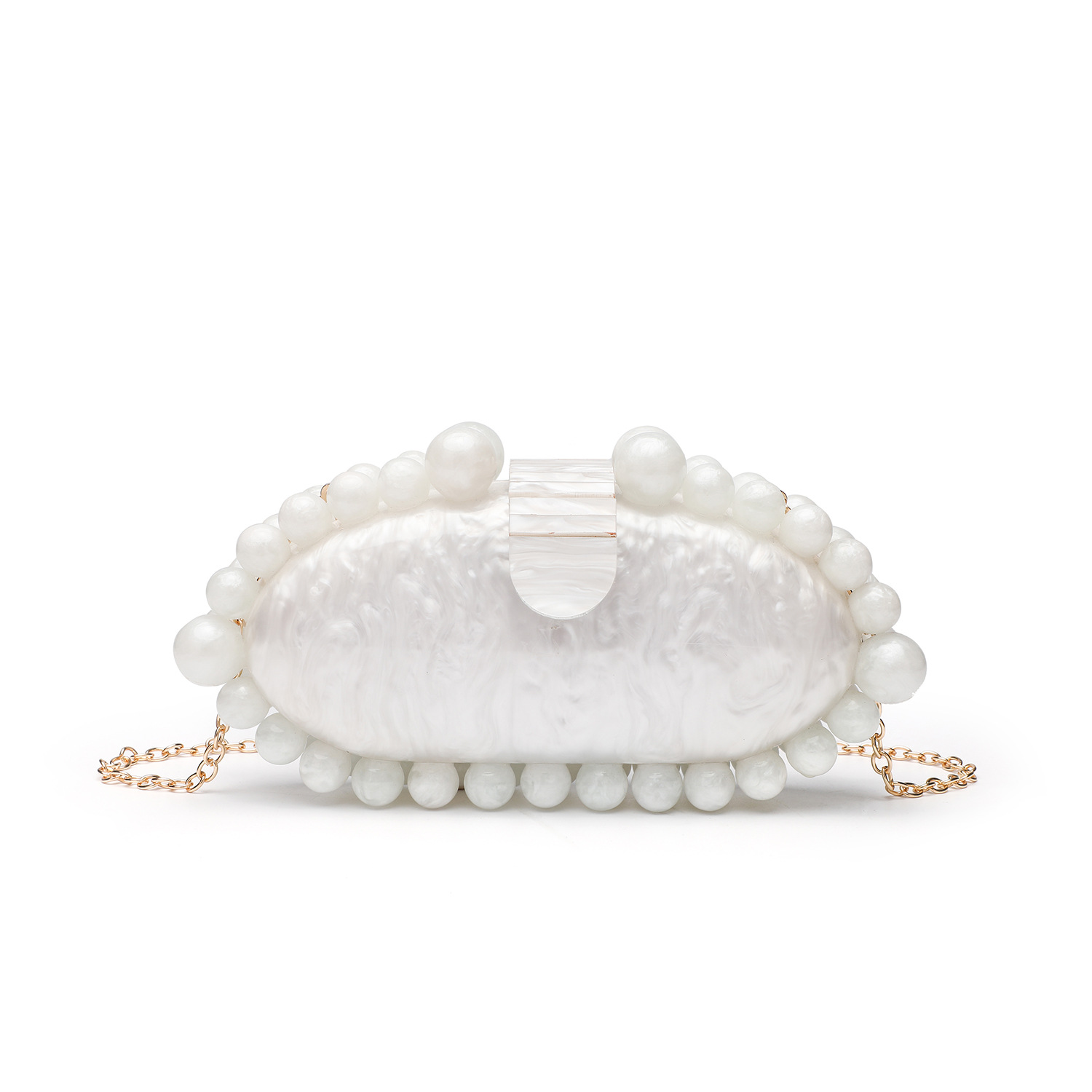 Elegant Marble Acrylic Clutch  - Luxury Bags White recension och pris