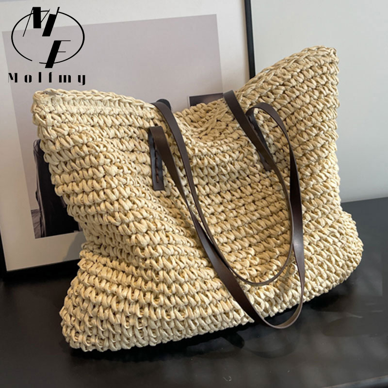 Straw Woven Tote Bags Casual L - Luxury Bags Collection recension och pris