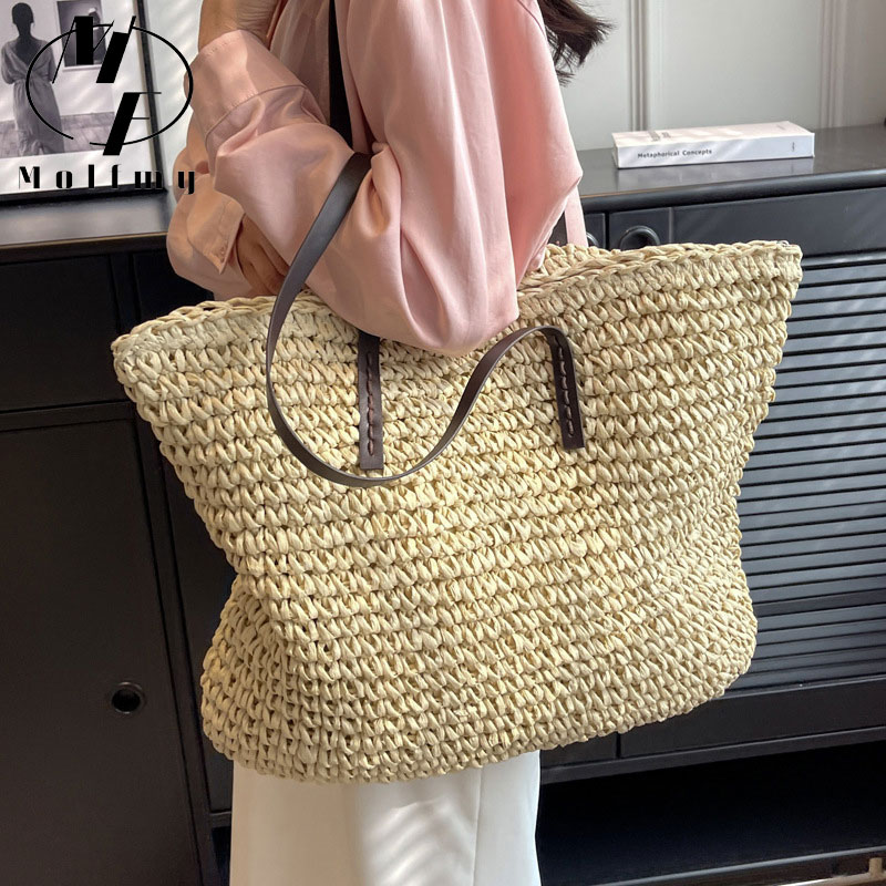 Straw Woven Tote Bags Casual L - Luxury Bags Collection recension och pris